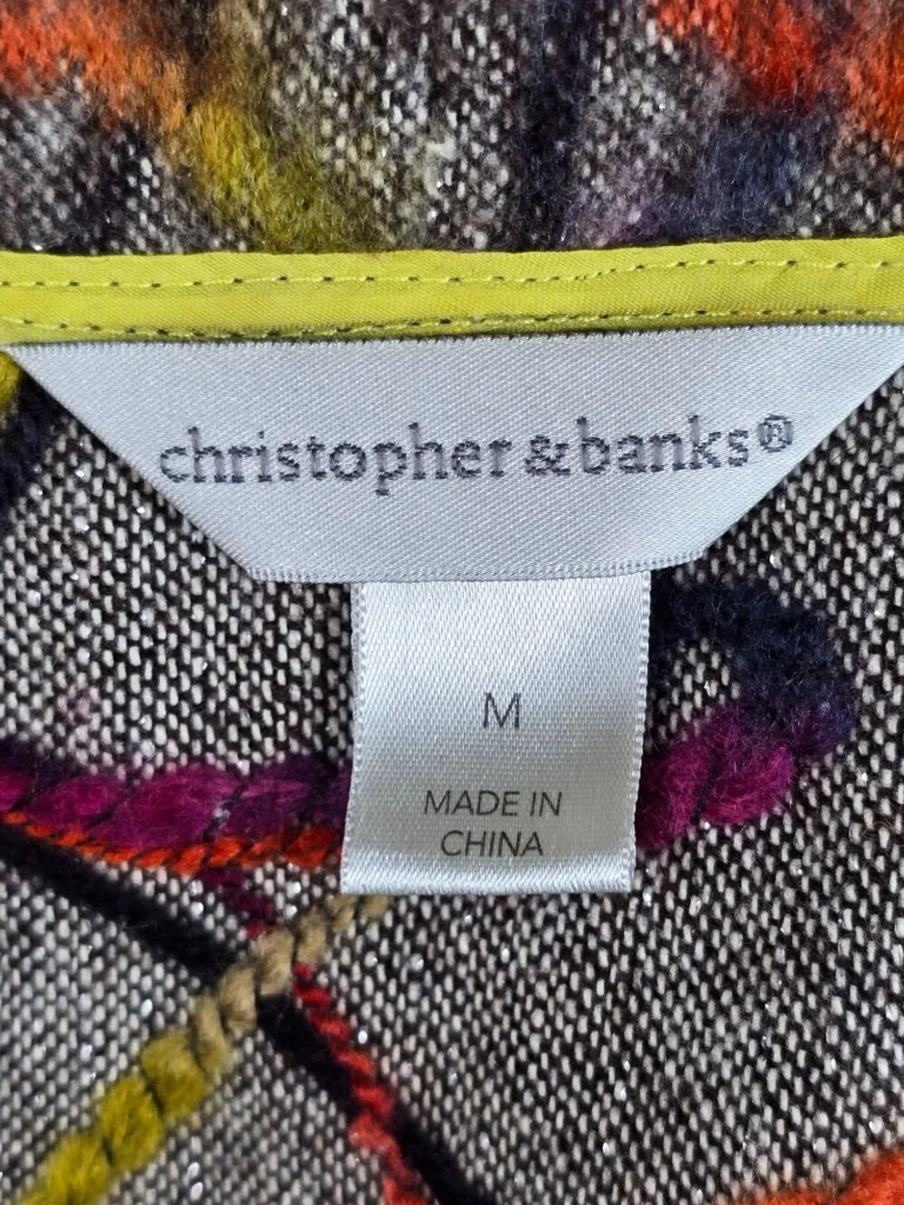 Christopher & Banks Womens Multicolor Button-Front Sleeveless Collar Vest Size M - Picture 2 of 5